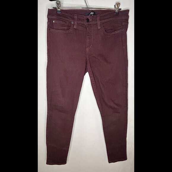 ELSE Stretchy Ankle Skinny Jeans Burgundy Denim 29W - Picture 1 of 7